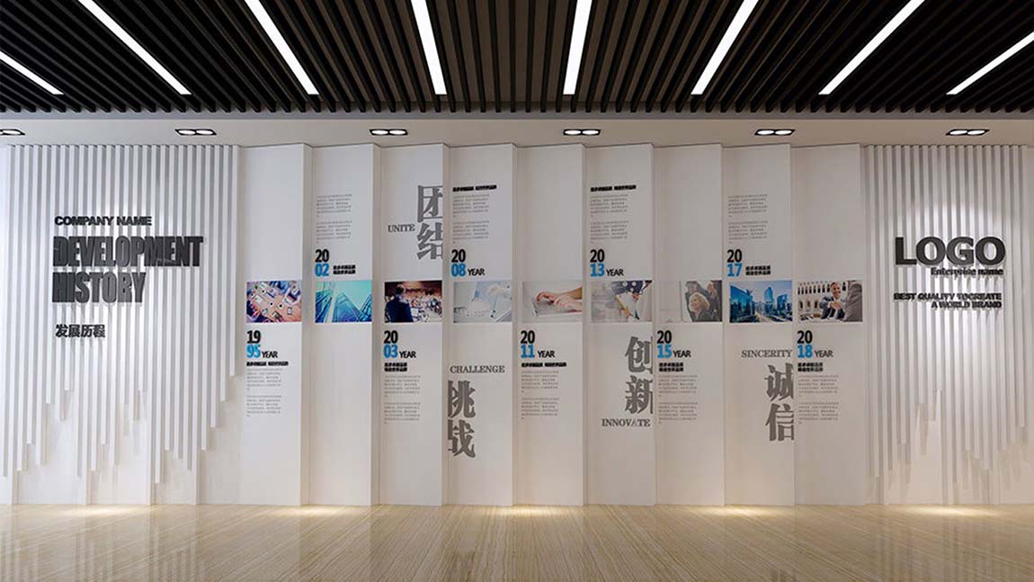 滿墻造型企業(yè)發(fā)展歷程文化墻模板定制(圖3)